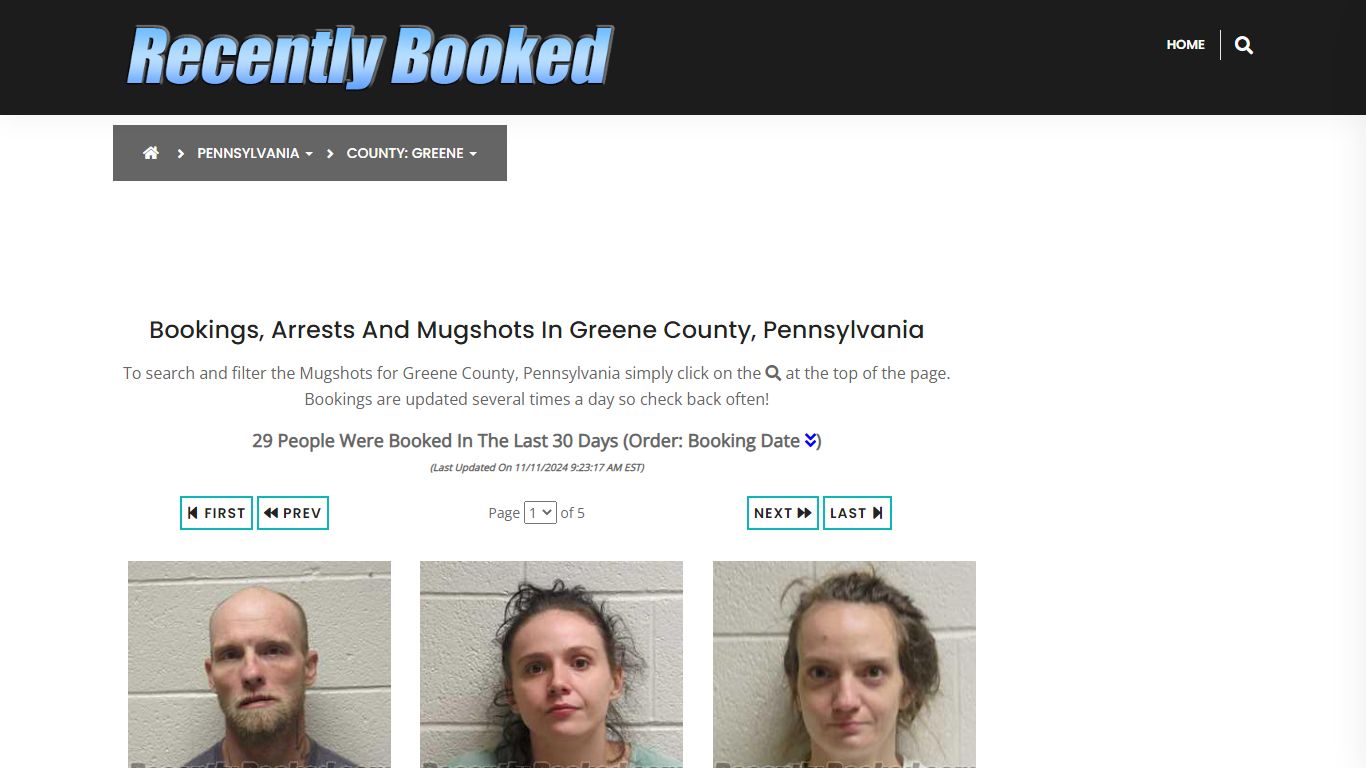 Bookings, Arrests and Mugshots in Greene County, Pennsylvania